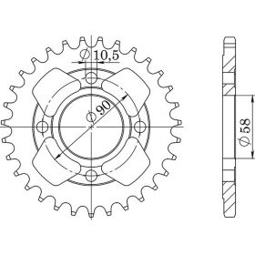 CORONA IN ACCIAIO PASSO 520 - Z 31 DENTI (DIS.10218)