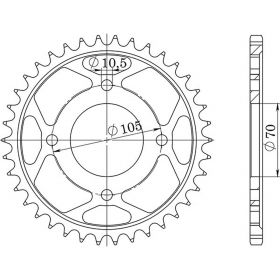 CORONA IN ACCIAIO PASSO 530 - Z 34 DENTI (DIS.10401)