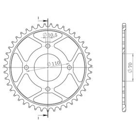 CORONA IN ACCIAIO PASSO 530 - Z 35 DENTI (DIS.10402)