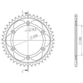 CORONA IN ACCIAIO PASSO 530 - Z 40 DENTI (DIS.10404)