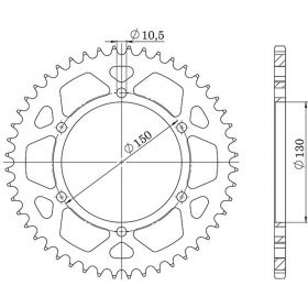 CORONA IN ACCIAIO PASSO 525 - Z 49 DENTI (DIS.10502)