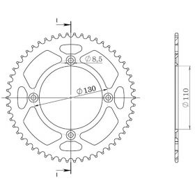 CORONA IN ALLUMINIO PASSO 420 - Z 50 DENTI (DIS.11104)