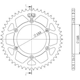 CORONA IN ALLUMINIO PASSO 520 - Z 40 DENTI (DIS.11212)