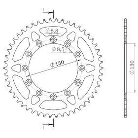 CORONA IN ALLUMINIO PASSO 520 - Z 42 DENTI (DIS.11304)