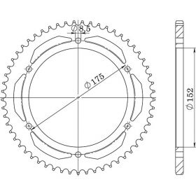 CORONA IN ACCIAIO PASSO 428 - Z 57 DENTI (DIS.12207)