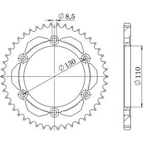 CORONA IN ACCIAIO PASSO 428 - Z 46 DENTI (DIS.12216)