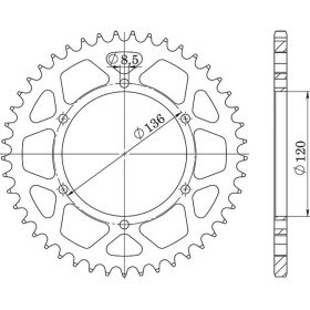 CORONA IN ACCIAIO PASSO 520 - Z 37 DENTI (DIS.12304)