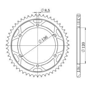 CORONA IN ACCIAIO PASSO 428 - Z 55 DENTI (DIS.12313)