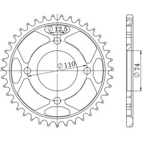 CORONA IN ACCIAIO PASSO 530 - Z 36 DENTI (DIS.12401)