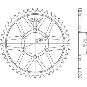 CORONA IN ACCIAIO PASSO 530 - Z 45 DENTI (DIS.12403)