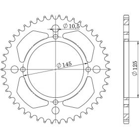 CORONA IN ACCIAIO PASSO 520 - Z 43 DENTI (DIS.12505)