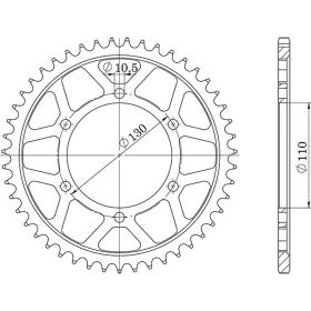 CORONA IN ACCIAIO PASSO 530 - Z 39 DENTI (DIS.12813)