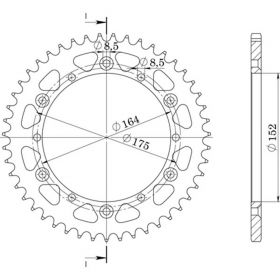 CORONA IN ALLUMINIO PASSO 520 - Z 43 DENTI (DIS.13500)