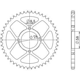 CORONA IN ACCIAIO PASSO 428 - Z 50 DENTI (DIS.14201)