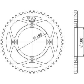 CORONA IN ALLUMINIO PASSO 428 - Z 50 DENTI (DIS.15104)