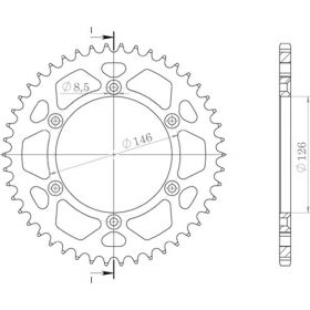 CORONA IN ALLUMINIO PASSO 520 - Z 47 DENTI (DIS.15203)