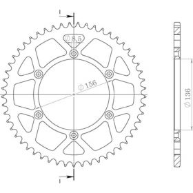 CORONA IN ALLUMINIO PASSO 520 - Z 38 DENTI (DIS.15206)