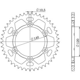 CORONA IN ACCIAIO PASSO 530 - Z 38 DENTI (DIS.16603)