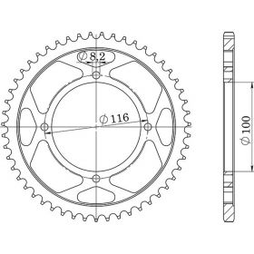 CORONA IN ALLUMINIO PASSO 428 - Z 52 DENTI (DIS.17105)