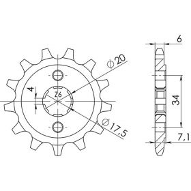 PIGNONE PASSO 520 - Z 13 DENTI (DIS.20202)