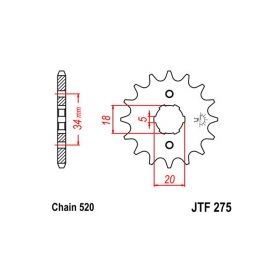 PIGNONE PASSO 520 - Z 15 DENTI (DIS.20301)