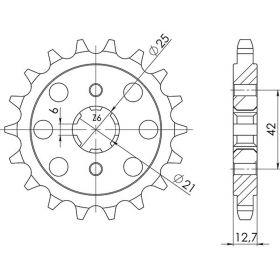 PIGNONE PASSO 530 - Z 17 DENTI (DIS.20502)