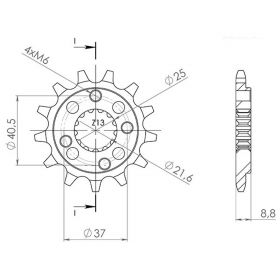 PIGNONE PASSO 520 - Z 14 DENTI (DIS.20510)