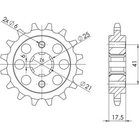 PIGNONE PASSO 525 - Z 14 DENTI (DIS.20513)