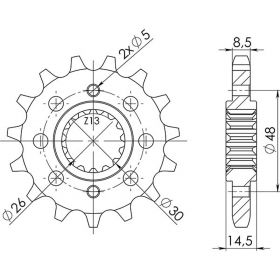 PIGNONE PASSO 530 - Z 16 DENTI (DIS.20602)