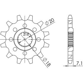 PIGNONE PASSO 520 - Z 13 DENTI (DIS.22203)