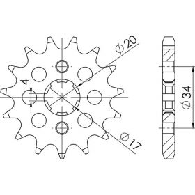 PIGNONE PASSO 428 - Z 17 DENTI (DIS.26200)