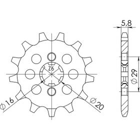 PIGNONE PASSO 520 - Z 12 DENTI (DIS.30200)