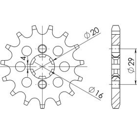 PIGNONE PASSO 428 - Z 14 DENTI (DIS.33201)