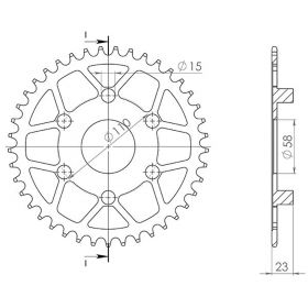 CORONA IN ACCIAIO PASSO 520 - Z 40 DENTI (DIS.35206)