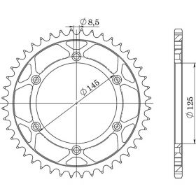 CORONA IN ACCIAIO PASSO 520 - Z 44 DENTI (DIS.44202)