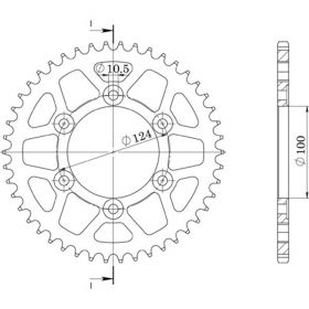 CORONA IN ALLUMINIO PASSO 520 - Z 41 DENTI (DIS.51602)