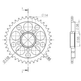 CORONA IN ALLUMINIO PASSO 520 - Z 42 DENTI (DIS.51606)