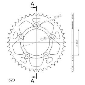 CORONA IN ALLUMINIO PASSO 520 - Z 41 DENTI (DIS.51613)