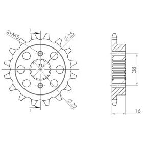 PIGNONE PASSO 520 - Z 14 DENTI (DIS.52610)