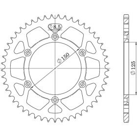 CORONA IN ACCIAIO PASSO 520 - Z 38 DENTI (DIS.71304)