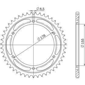 CORONA IN ACCIAIO PASSO 530 - Z 43 DENTI (DIS.86601)