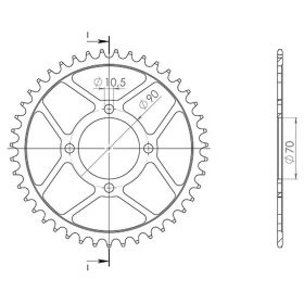 CORONA IN ACCIAIO PASSO 520 - Z 43 DENTI (DIS.16310)