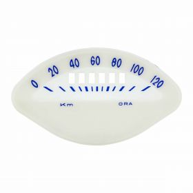 Shell Speedometer 102x58 mm white with blue digits 120 km/h