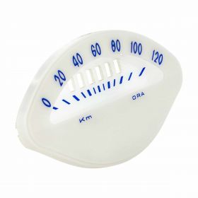 Shell Speedometer 102x58 mm white with blue digits 120 km/h