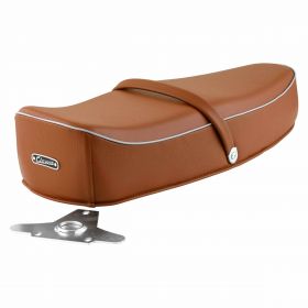 Sella SIP Classic Comfort marrone RAL 8002 con bordino grigio e cinghia