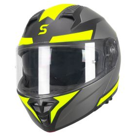 Casque Modulable SKA-P 5THG FALCON SPORT Noir Mat Jaune Fluo