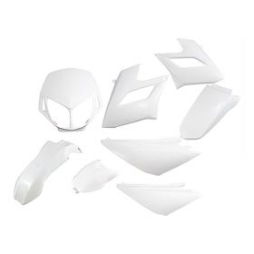 KIT DE PLASTIQUES POUR DERBI STR8 8 PIECES BLANC