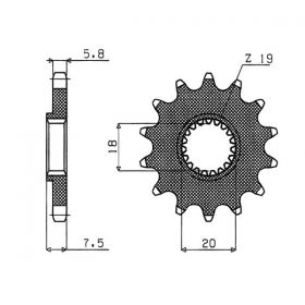 PIGNONE PASSO 520 - Z 12 DENTI (DIS.20206)