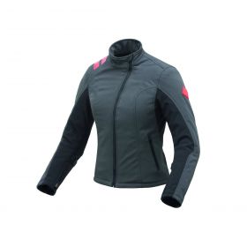 Giacca da donna T.UR podium hydroscud grigia nera in softshell omologata