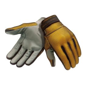 TUCANO URBANO EDEN MESH Summer Gloves Black/Yellow Leather Palm 3D Mesh Back